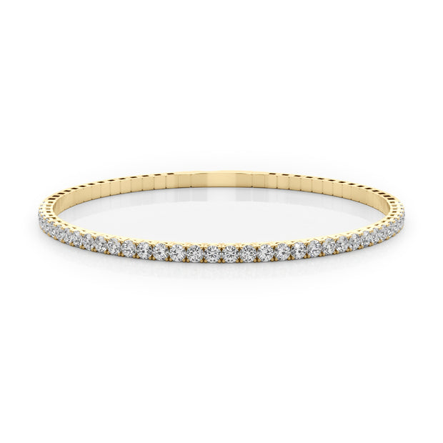 14K Yellow Gold Diamond Flex Bangle Bracelet