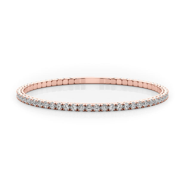 14K Rose Gold Diamond Flex Bangle Bracelet