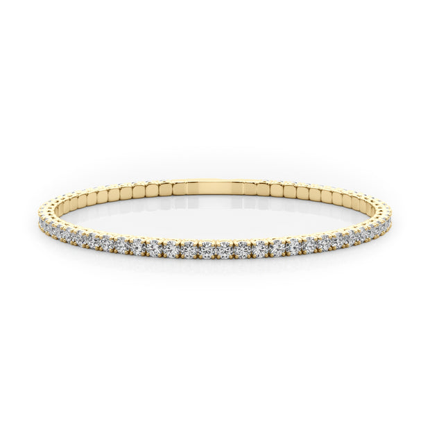 14K Yellow Gold Diamond Flex Bangle Bracelet