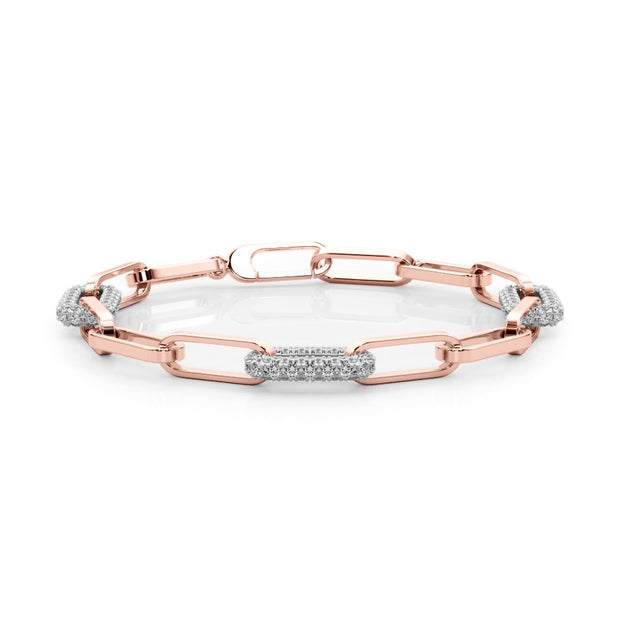 14K Rose Gold 1 1/8 ct tw New Style Diamond Bracelet