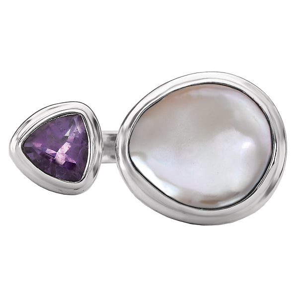 Ladies Biwa Pearl Ring