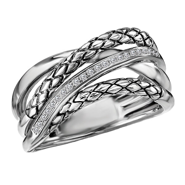 Ladies Twist Sterling Silver Ring