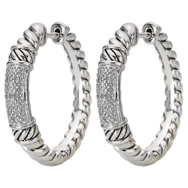 Ladies Fashion Diamond Hoops