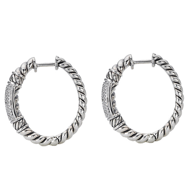 Ladies Fashion Diamond Hoops