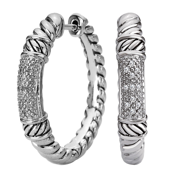 Ladies Fashion Diamond Hoops