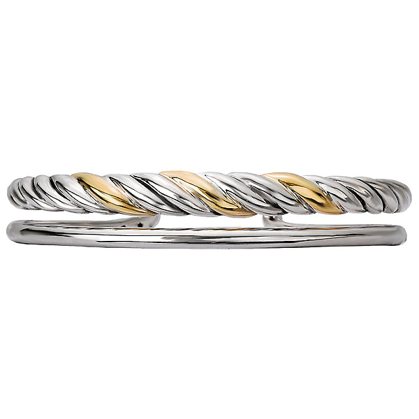 Ladies Fashion Two-Tone Bangle