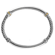 Ladies Fashion Two-Tone Bangle Bracelet