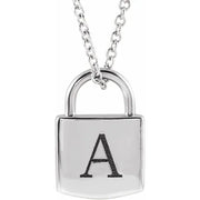 Engravable Lock Necklace - Adjustable 16-18" | Gold or Silver