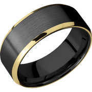 Zirconium with Satin , Polish Finish and 14K Yellow Gold Inlay