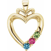 Customizable Mother’s Family Heart Pendant - Birthstone Options