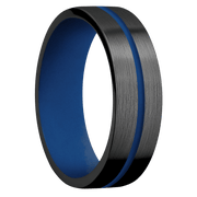 Zirconium with Satin Finish and Royal Blue Inlay and Royal Blue