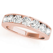 14K Rose Gold Multi-Stone Diamond Wedding Band