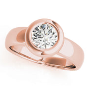 1ct Round Diamond 18K Rose Gold Engagement Ring