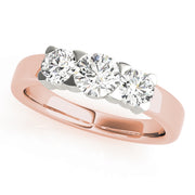 14K Rose Gold 1 CT Diamond Three-Stone Engagement Ring
