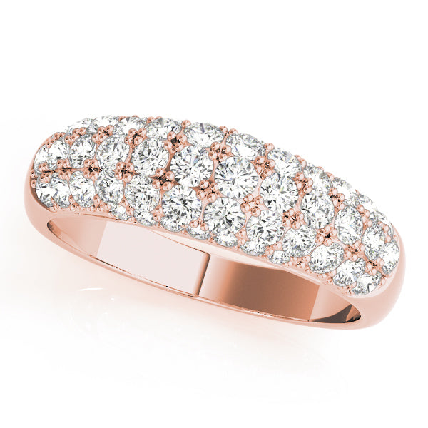 1 CT Rose Gold Pave Diamond Wedding Band