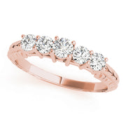 18K Rose Gold Round Diamond Wedding Ring