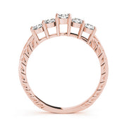 18K Rose Gold Round Diamond Wedding Ring