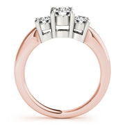 Rose Gold 2 ct Diamond Three-Stone Engagement Ring