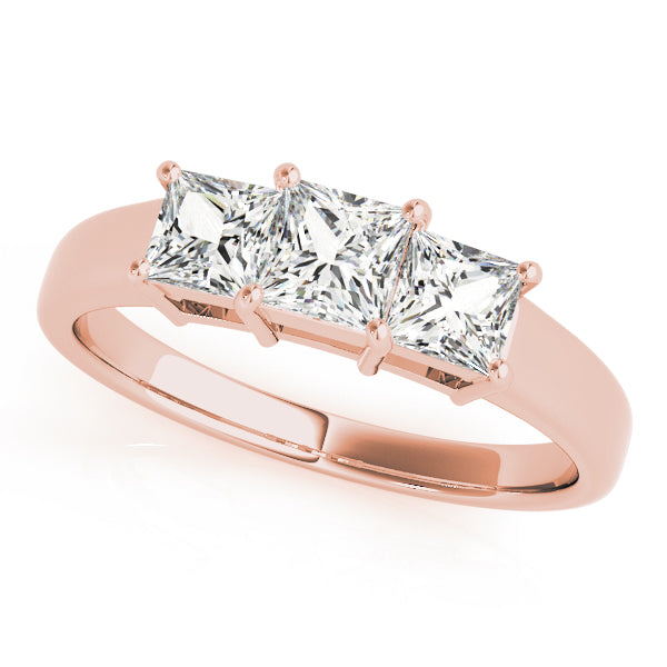 14K Rose Gold Square Diamond Engagement Ring