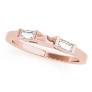 14K Rose Gold Baguette Diamond Wedding Ring