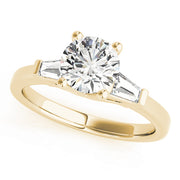 14K Yellow Gold Round Diamond Engagement Ring