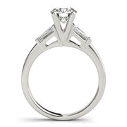 0.75 CT Round Diamond Ring with Baguette Accents