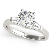 Round Diamond Engagement Ring with Baguettes