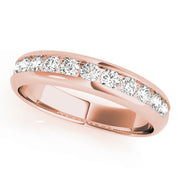 18K Rose Gold 1ctw Round Diamond Wedding Band