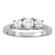 1 CT Round Diamond Three Stone Engagement Ring