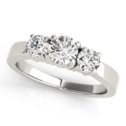 1 CT Round Diamond Three Stone Engagement Ring