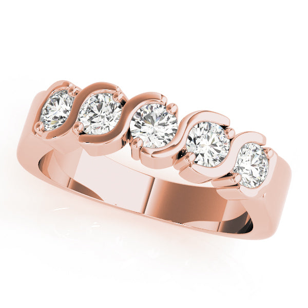 14K Rose Gold Diamond Wedding Ring