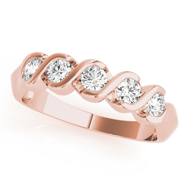 14K Rose Gold 1 CT Diamond Wedding Band