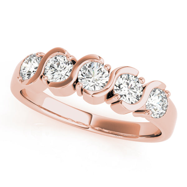 14K Rose Gold 1ctw Diamond Wedding Band