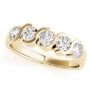 14K Yellow Gold 5-Stone Diamond Wedding Ring
