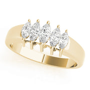 14K Yellow Gold Marquise Diamond Wedding Ring