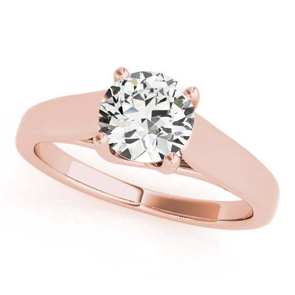 14K Rose Gold 1ct Round Diamond Solitaire Ring