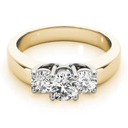 18K Yellow Gold 1 ct Diamond Three-Stone Engagement Ring