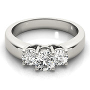1 CT Round Diamond Three Stone Engagement Ring