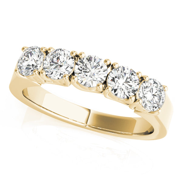 18K Yellow Gold 5-Stone Diamond Wedding Ring