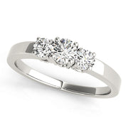 Round Diamond Three Stone Engagement Ring