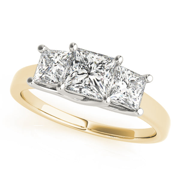 14K Yellow Gold 1.50ctw Square Diamond Engagement Ring