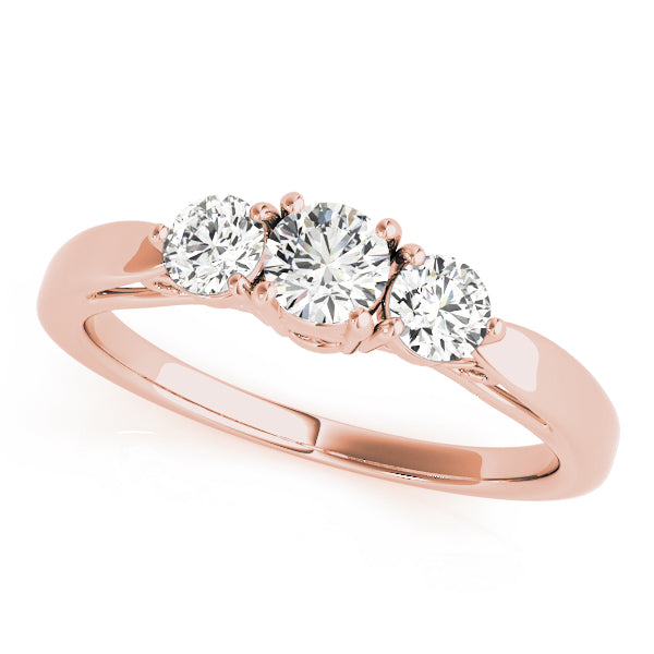 14K Rose Gold 1.25 ct Diamond Three-Stone Engagement Ring