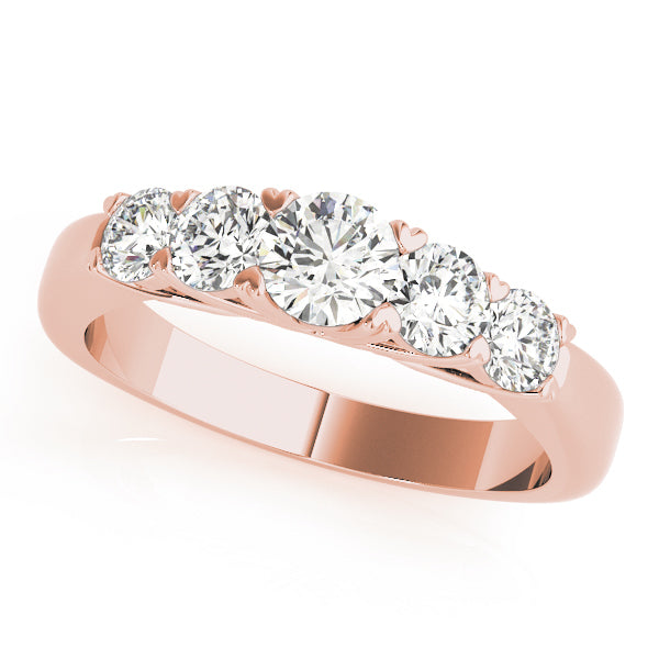 14K Rose Gold Round Diamond Wedding Ring