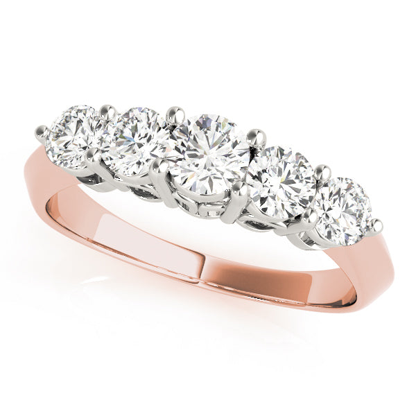18K Rose Gold 1 CT Diamond Wedding Band