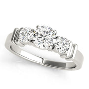 1 Carat Round Diamond Three Stone Ring