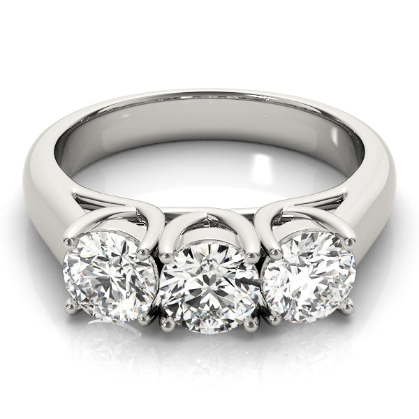 3-Stone Round Diamond Engagement Ring