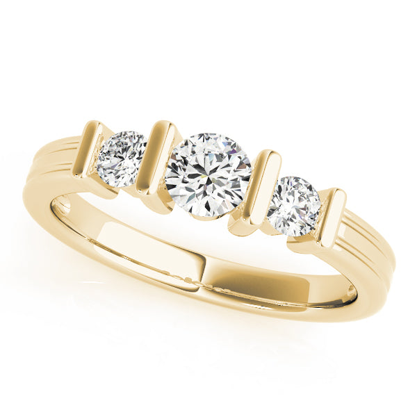 18K Yellow Gold 1ct Round Diamond Engagement Ring