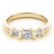18K Yellow Gold 1 ct tw Three Stone Diamond Engagement Ring