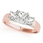 14K Rose Gold 0.73 ctw Square Diamond Engagement Ring