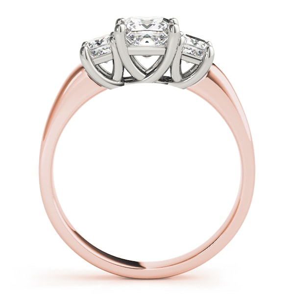 18K Rose Gold 3/4 ct tw Three Stone Diamond Engagement Ring